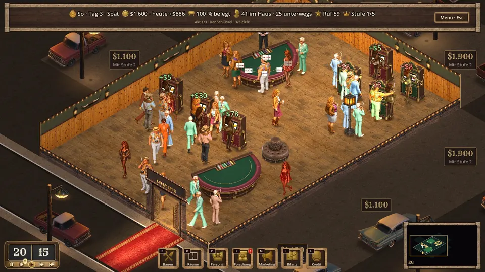 Samstagsandrang im Lucky Spur, Downtown 1971